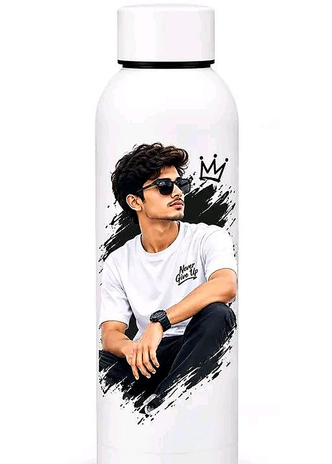 Personalized Custom Photo Stainless Steel Sports Sipper Bottle