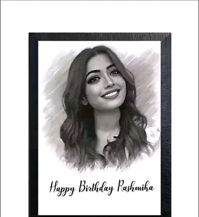 Custom Handmade Charcoal Sketch Portrait Painting Frame