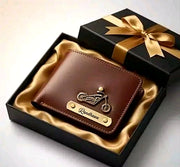 Personalized Men's Leather Wallet in Luxury Gift Box Presentation