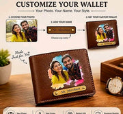 Personalized Vintage Tan Leather Wallet with Custom Monogram