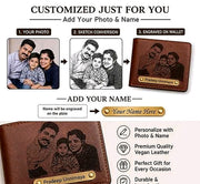 Laser Engraved Photo Sketch on Leather Wallet
