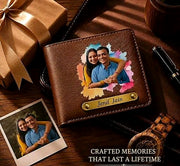 Anniversary Couple Photo Engraved on Personalized Wallet
